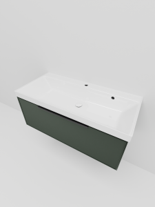 Тумба с раковиной La Fenice Simpla Grigio NFNC-01-SIM-G-100-3-100 серо-зеленая матовая, 100 см