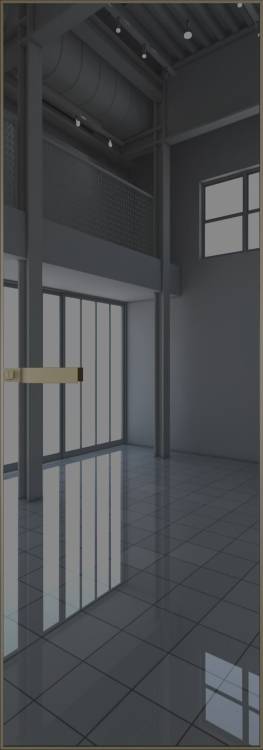 Межкомнатная дверь Profil Doors 1 AGN цвет профиля Шампань, стекло безопасное 4 мм зеркало серое 700x2000