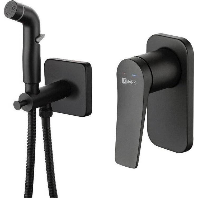 Гигиенический душ Lemark Bronx LM3719BL черный, со смесителем, с внутренней частью