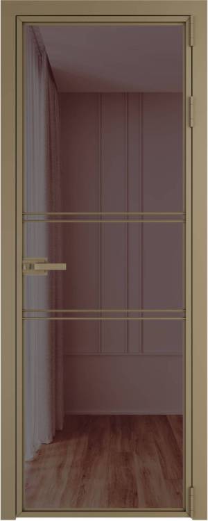 Межкомнатная дверь Profil Doors 2 AX цвет профиля Шампань, стекло безопасное 6 мм золотистая бронза 700x2000