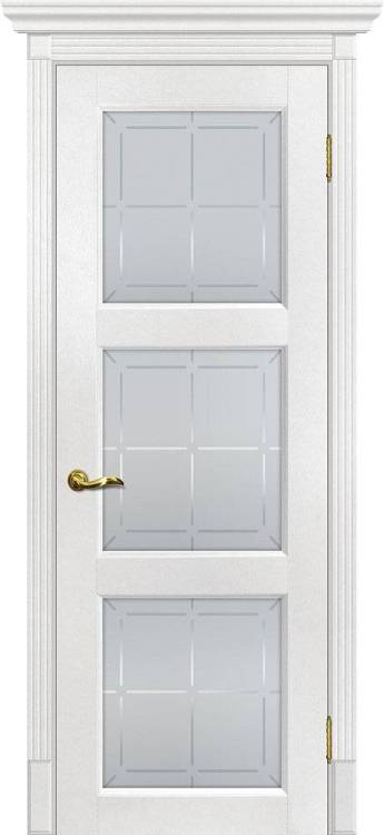 Межкомнатная дверь экошпон Мариам Тоскана-4, остекленная, пломбир 900x2000