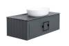 Тумба с раковиной La Fenice Cubo FNC-01-CUB-G-100 Серый, белая ручка, подвесная, со столешницей