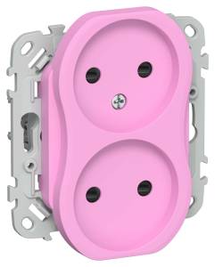 Розетка 2-местная с защитными шторками IEK Flite FI-R23-10-K99 пурпурный