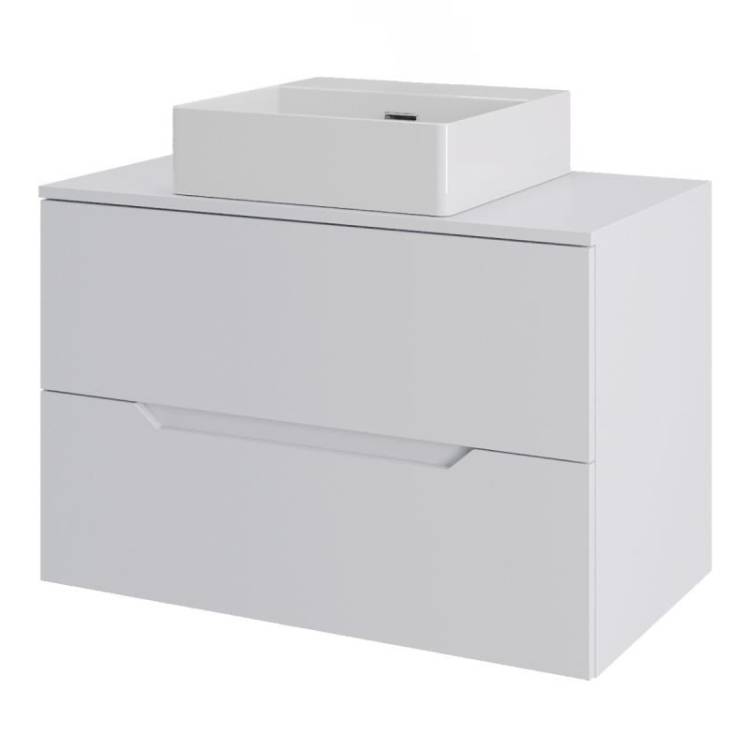 Тумба с раковиной Orange Line Li-70TuwMDF+B04-405W белый матовый, 70 см