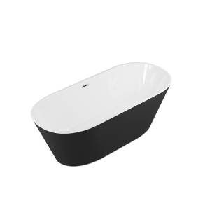 Акриловая ванна Grossman Forta GR-1503MB отдельностоящая, черная матовая, белая