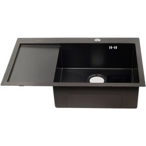 Мойка кухонная Melana ProfLine D7851HB-R графит врезная прямоугольная правая 780x510x200мм