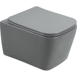 Унитаз подвесной SantiLine SL-5007MG с крышкой-сиденьем микролифт, серый матовый