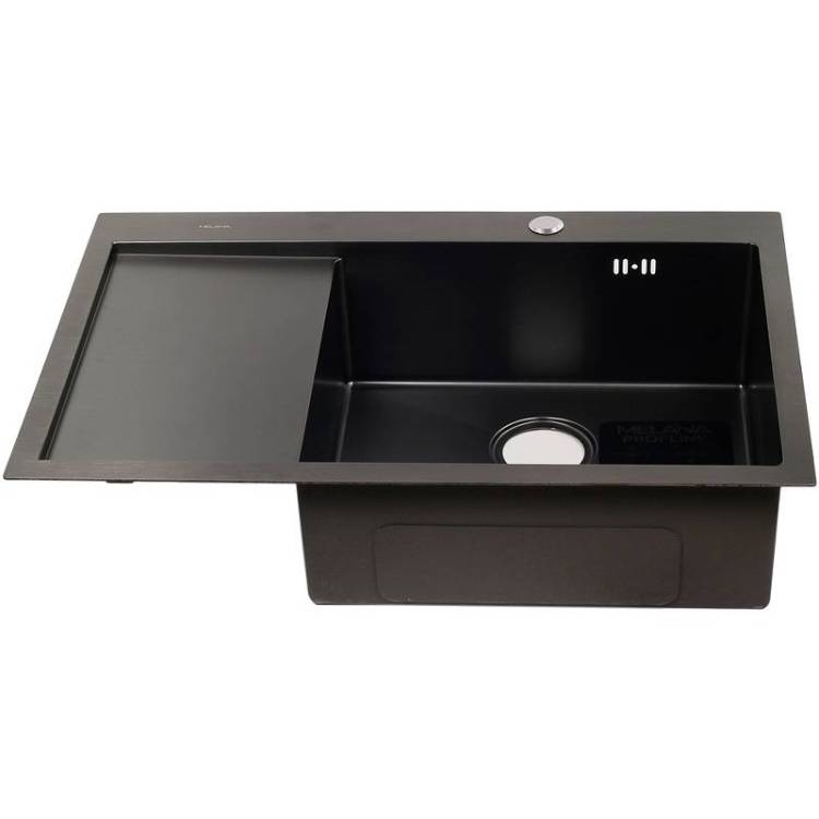 Мойка кухонная Melana ProfLine D7851HB-R графит врезная прямоугольная правая 780x510x200мм