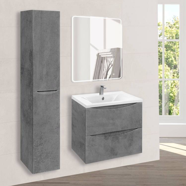 Тумба с раковиной Vincea Mia 600 2 выкатных ящика, Beton