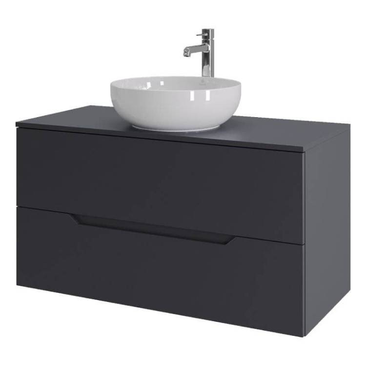 Тумба с раковиной Orange Line Li-100TugMDF+B07-420W графит матовый, 100 см