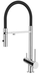 Смеситель для кухни DQ Kitchen DA1462501Chrome с подключением к фильтру, гибкий излив, хром