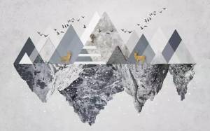 3D Фотообои Artegrafico «Загадочные горы» BL-034 песок