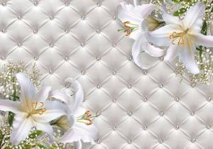3D Фотообои Artegrafico «Белые лилии на роскошной коже» RH038 канвас