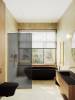 Душевая перегородка MaybahGlass MGD-730-3у 79x195, стекло графит матовый 8 мм, профиль золото фото 2