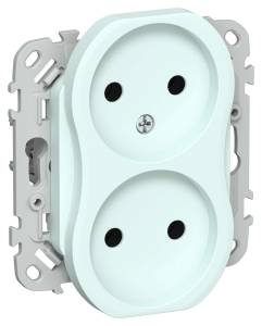 Розетка 2-местная IEK Flite FI-R20-10-K94 холодный лед