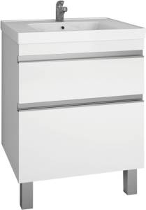 Тумба с раковиной Dreja Grace Plus 60 с опорами, белый глянец