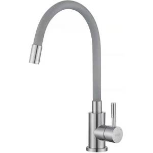 Смеситель для кухни ESKO Snake K44 G с гибким изливом, серый хром