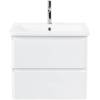Тумба под раковину Belbagno Albano-Cer ALBANO-CER-600-2C-SO-BL 57x44x50 Bianco Lucido подвесная с двумя выкатными ящиками