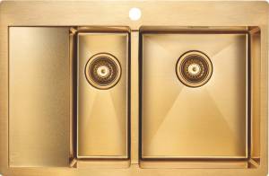 Мойка кухонная Paulmark Union PM537851-BGR брашированное золото R