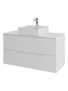 Тумба с раковиной Orange Line Li-100TuwMDF+B04-500W белая матовая, 100 см