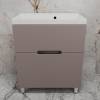 Тумба с раковиной Style Line Матис 70 напольная, тауп темный, раковина жасмин, 82x70x45
