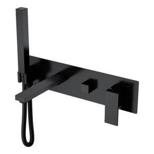 Смеситель для ванны Boheme Qubic 474-2-B Matt Black встраиваемый