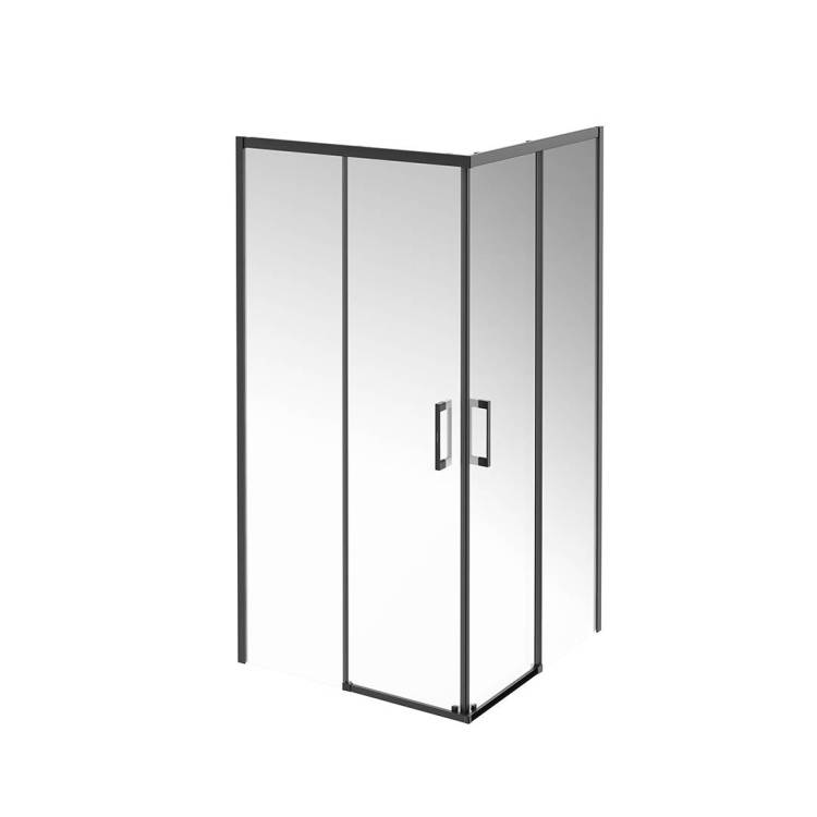 Душевой уголок Kerama Marazzi Vetro (Ветро) VE.100.SSD.BLK.M профиль черный матовый, стекло прозрачное, 100x100x195