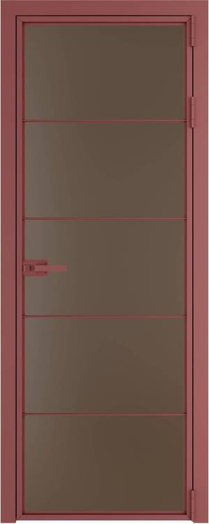 Межкомнатная дверь Profil Doors 5 AX цвет профиля Красный антрацит, стекло безопасное 6 мм монохром гляссе 800x2000
