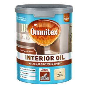 Масло для внутренних работ с твердым воском Omnitex Interior Oil полуматовое база CLR 0.9 л