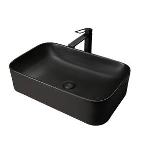 Раковина Gid Geométrico 53366 Bm9599 60 см, черная матовая