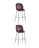 Набор из 2 барных стульев Stool Group Beetle PU 9329C BROWN X2 коричневый со спинкой