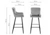 Стул барный Woodville Mint 11950 light gray, black фото 2
