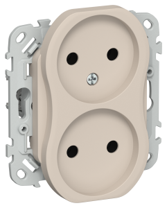 Розетка 2-местная IEK Flite FI-R20-10-K88 льняной