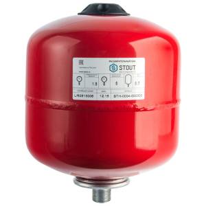 Мембранный бак для систем отопления Stout с диафрагмой 5 л, STH-0004-000005