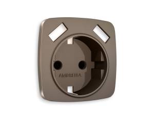 Лицевая панель для электрической розетки с заземлением со шторками 2USB A+A Ambrella Volt Omega OP6390