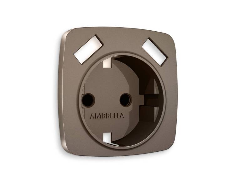 Лицевая панель для электрической розетки с заземлением со шторками 2USB A+A Ambrella Volt Omega OP6390