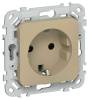Розетка 1-местная с заземлением и шторками IEK Flite FI-R14-16-K59 хаки