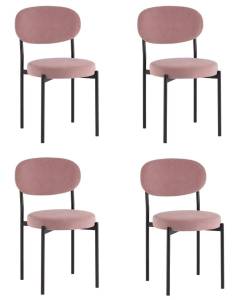 Набор из 4 стульев Stool Group Бриф SN AV 477-C65-9005-K X4 пыльно-розовый, велюр