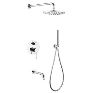 Душевая система Abber Wasser Kreis AF8117 хром, встраиваемая, с изливом