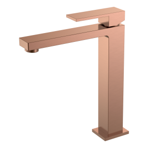 Смеситель для раковины Boheme Qubic 472-CB высокий, Copper Brushed