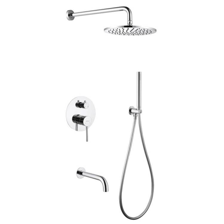 Душевая система Abber Wasser Kreis AF8117 хром, встраиваемая, с изливом