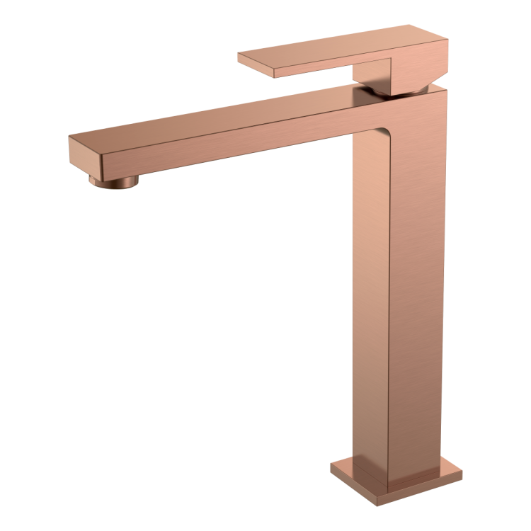Смеситель для раковины Boheme Qubic 472-CB высокий, Copper Brushed