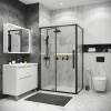 Душевая перегородка Grossman Cosmo 200.K33.02.100.21.00 профиль черный матовый, стекло прозрачное, 100x195 фото 3