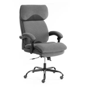 Кресло компьютерное Tetchair Chief metalBL 25020 серый, велюр, ткань