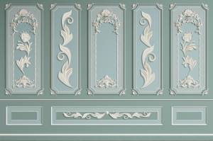 3D Фотообои Artegrafico «Интерьер с резными узорами» DR-016 песок