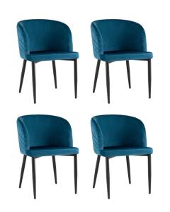 Набор из 4 стульев Stool Group Оскар MC11 KD HLR-63 X4 сине-зеленый