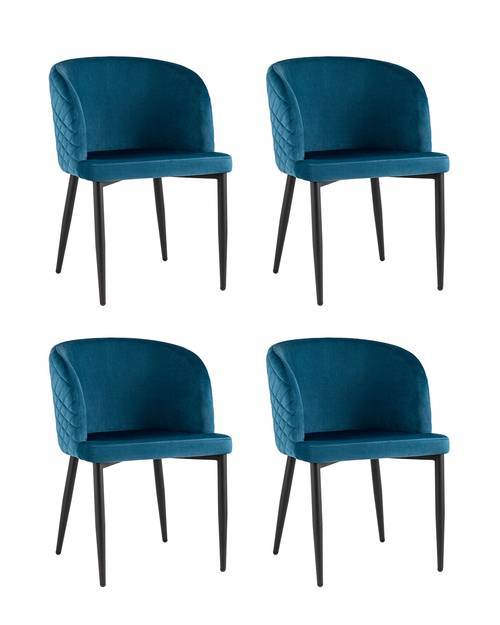 Набор из 4 стульев Stool Group Оскар MC11 KD HLR-63 X4 сине-зеленый