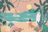 Бесшовные Eco обои Ortograf Serenity 34915 Девушки на пляже Гладь ОЕ-Р2
