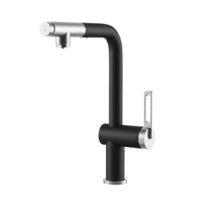 Смеситель для кухни Granula GR-8169 турмалин, с выдвижным изливом