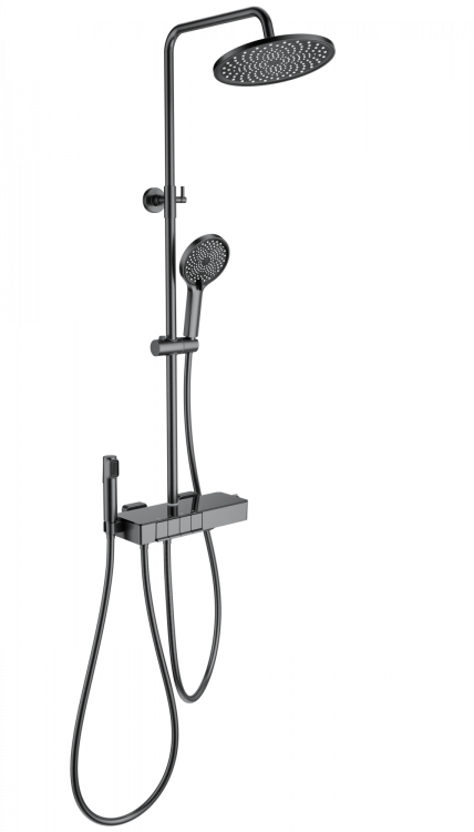 Душевая стойка Wonzon & Woghand WW-B3580-BGG с термостатом, темный графит